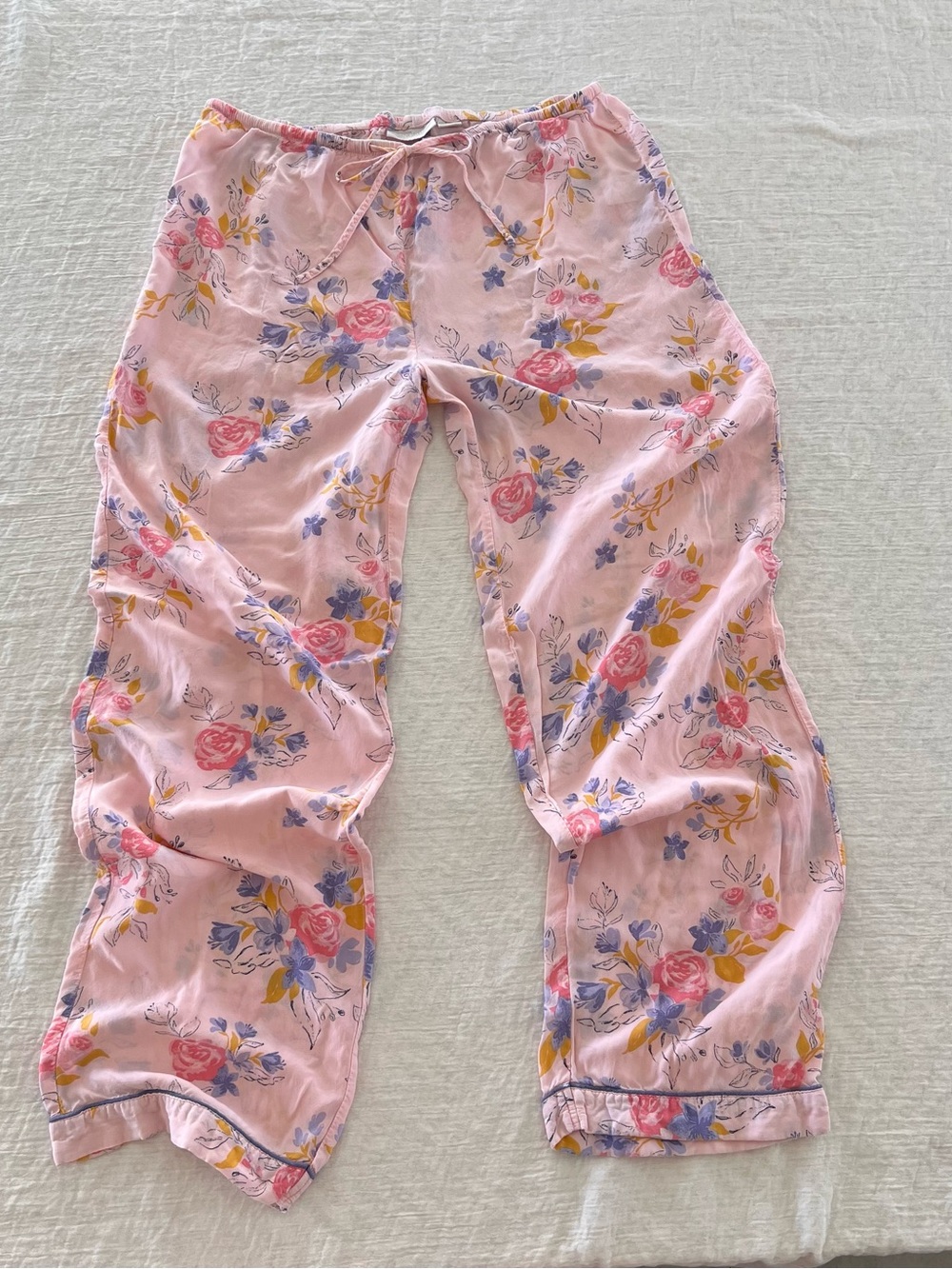 Nordstrom Lingerie Women S Pink Watercolor Floral  Sleep Drawstring Pajama Pants